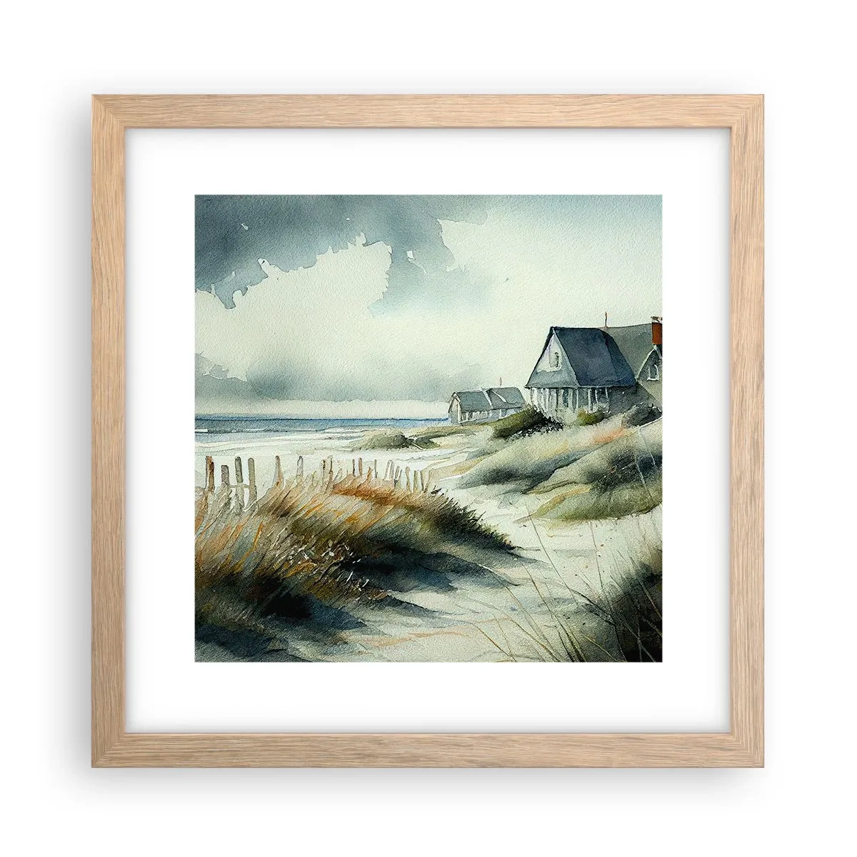 Poszter világos tölgy keretben - Távol a nyüzsgéstől - 30x30 cm