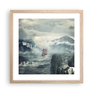 Poszter világos tölgy keretben - Varázslatos vizeken - 40x40 cm