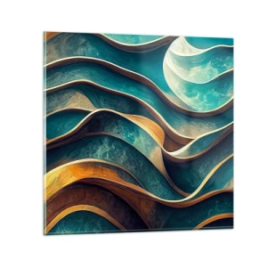 Üveg kép - Kék kanyarulatok - 40x40 cm