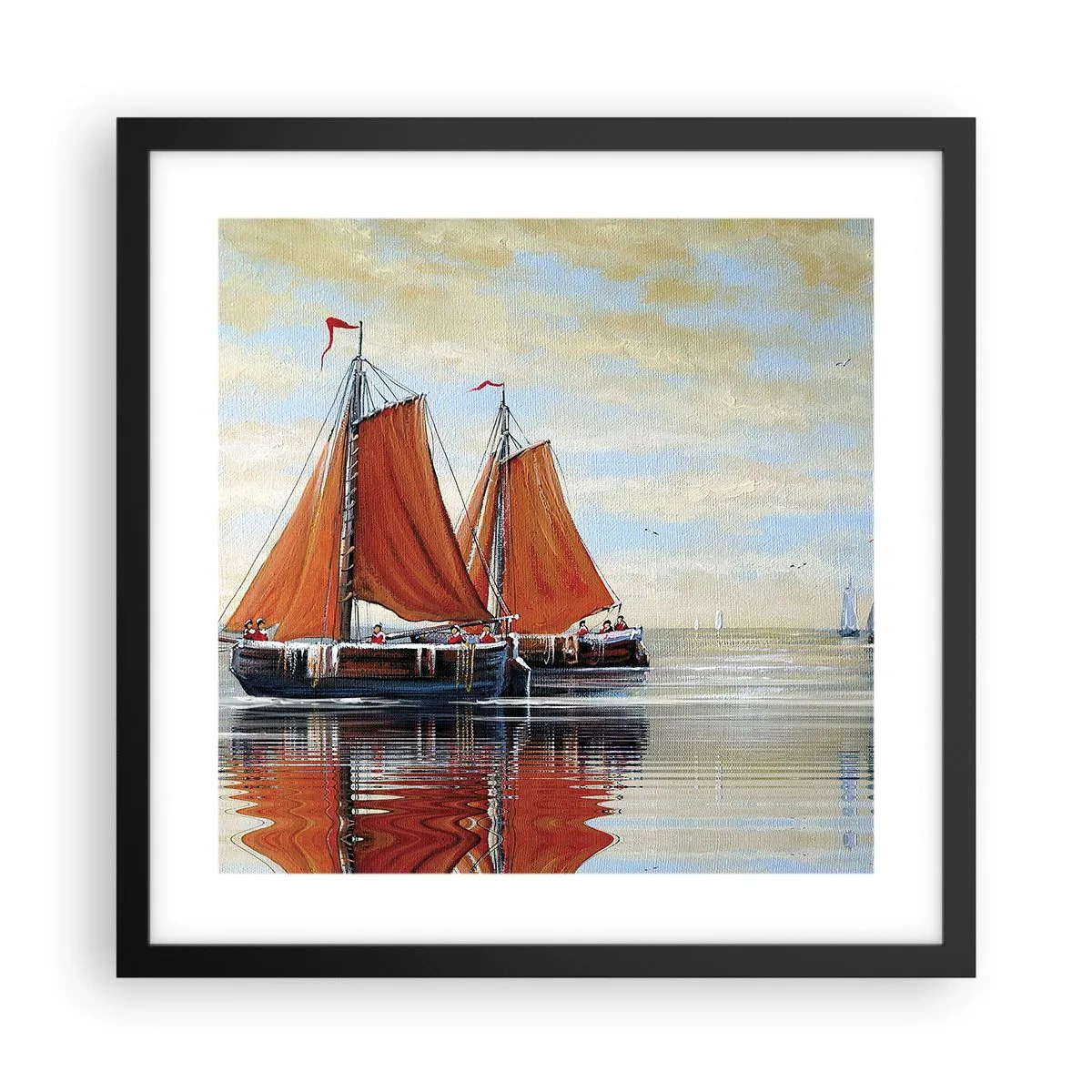 Poszter fehér keretben - Hé, vitorla, tengerész… - 40x40 cm