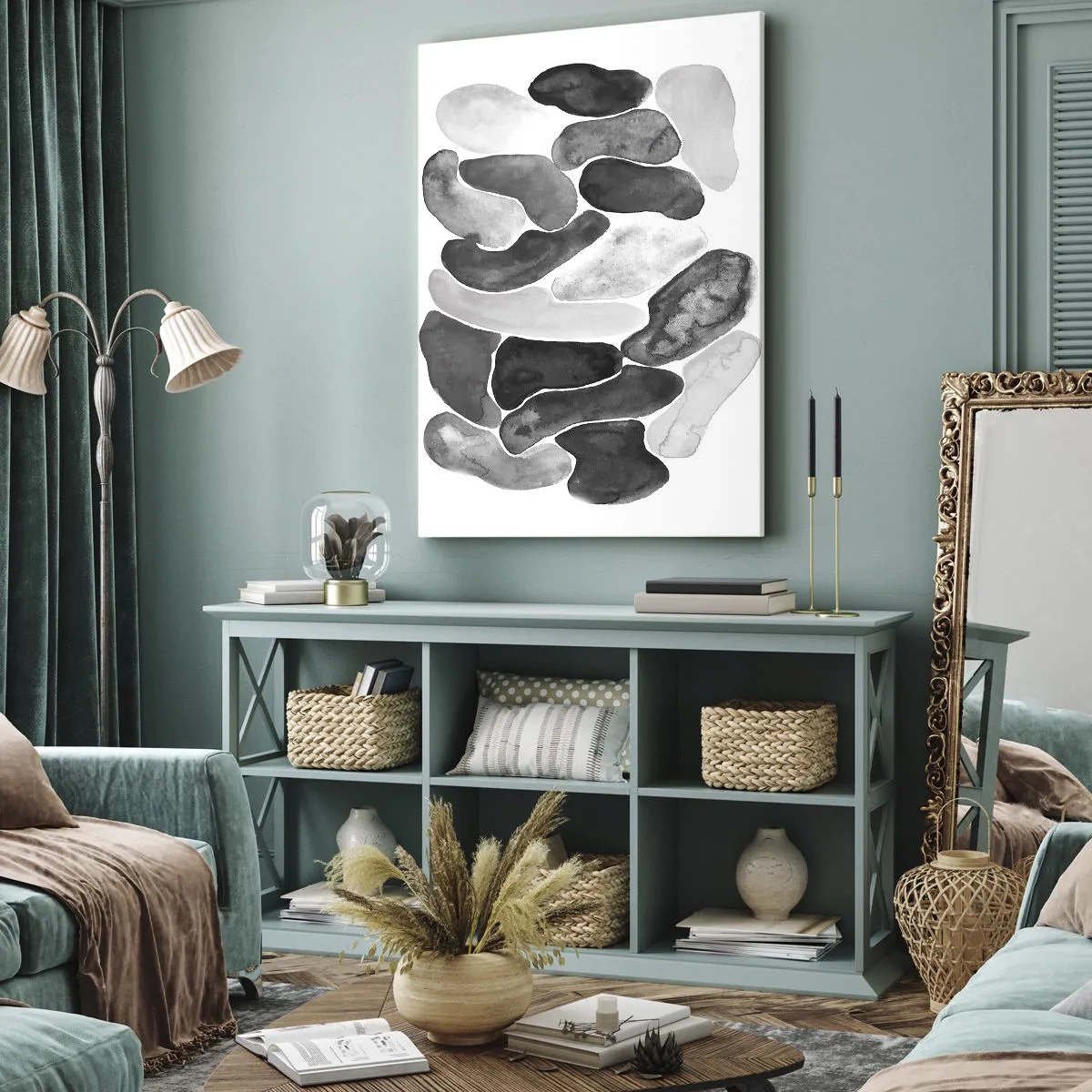 Vászonkép - Köves absztrakció - 65x120 cm