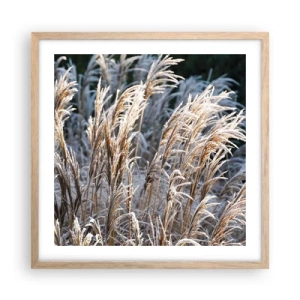 Poszter világos tölgy keretben - Zúzmarába öltözött - 50x50 cm