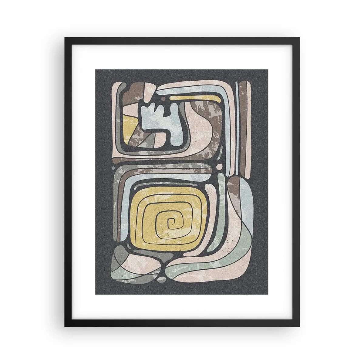 Poszter fehér keretben - Absztrakció pre-kolumbián szellemben - 40x50 cm