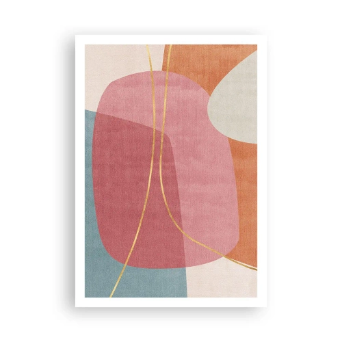 Poszter - Pasztell kompozíció aranyszálakkal - 70x100 cm