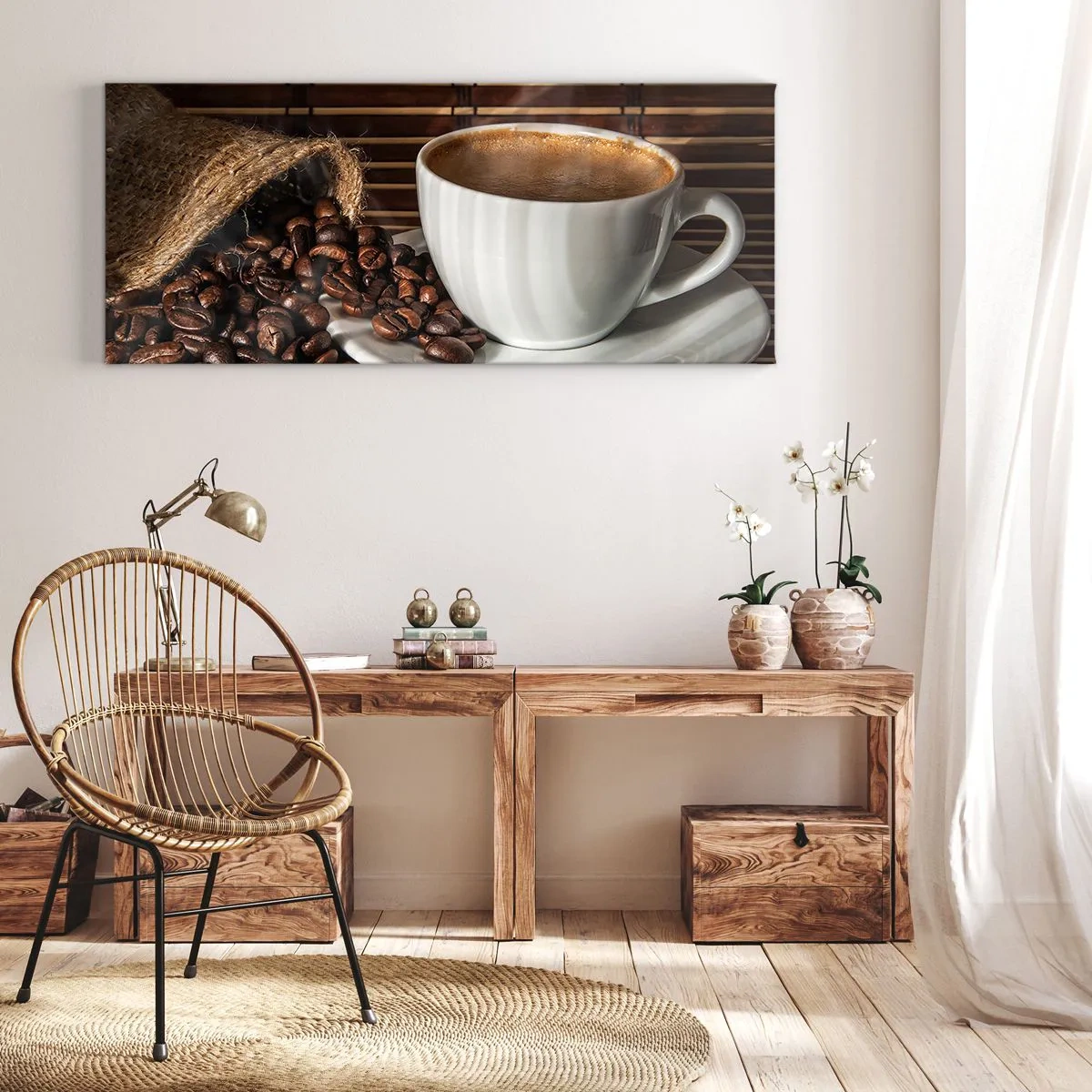 Vászonkép - A szén feketesége, a borostyán tisztasága - 100x40 cm