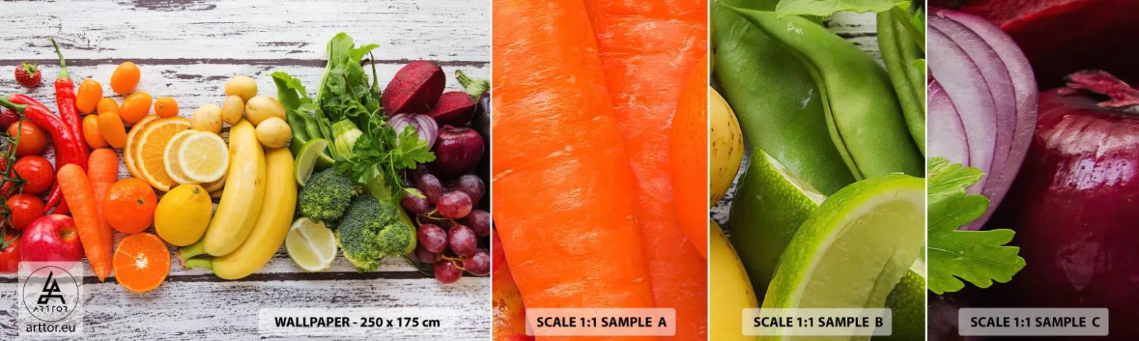 Fotótapéta Minta Standard Eco - Ez nem elég? - Gasztronómia, Gyümölcs, Zöldségek - 100x30 cm