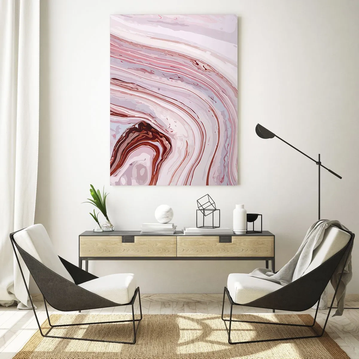 Üveg kép - Egyenesen, majd jobbra lefelé - 50x70 cm
