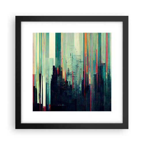 Poszter fehér keretben - Futurisztikus város - 30x30 cm