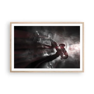 Poszter világos tölgy keretben - A jazz párolgásban - 91x61 cm