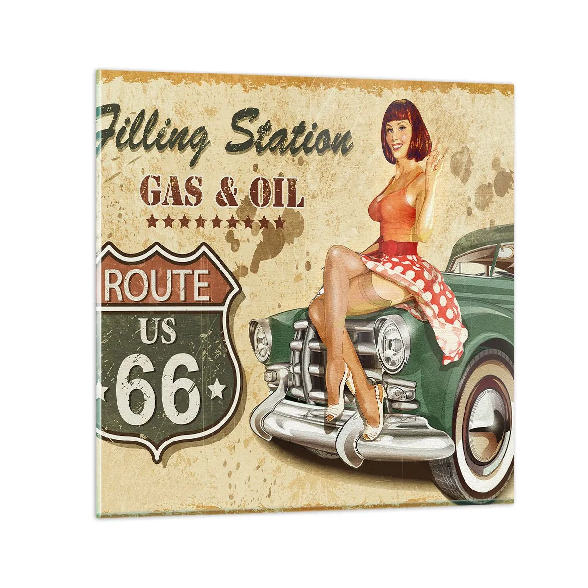 Üveg kép - A csodálatos 40-es évek. - 30x30 cm