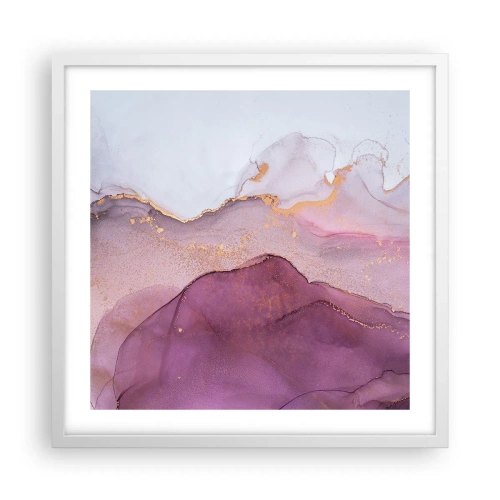 Poszter fekete keretben - Lila és orgonaszínű hullámok - 50x50 cm