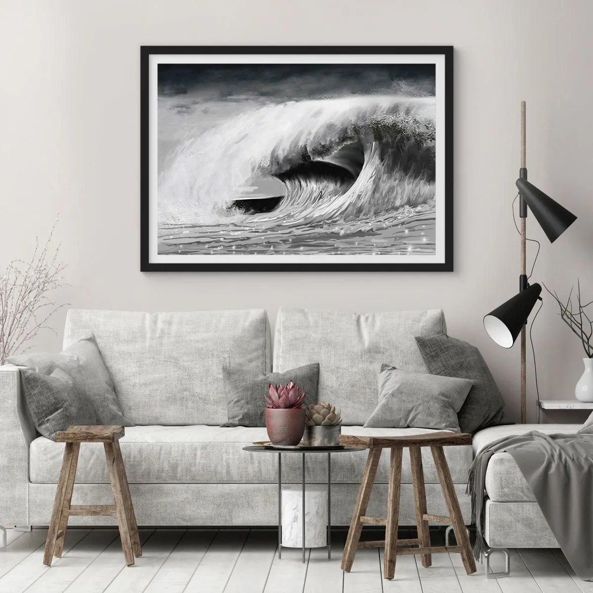 Poszter fehér keretben - Az óceán haragja - 70x50 cm