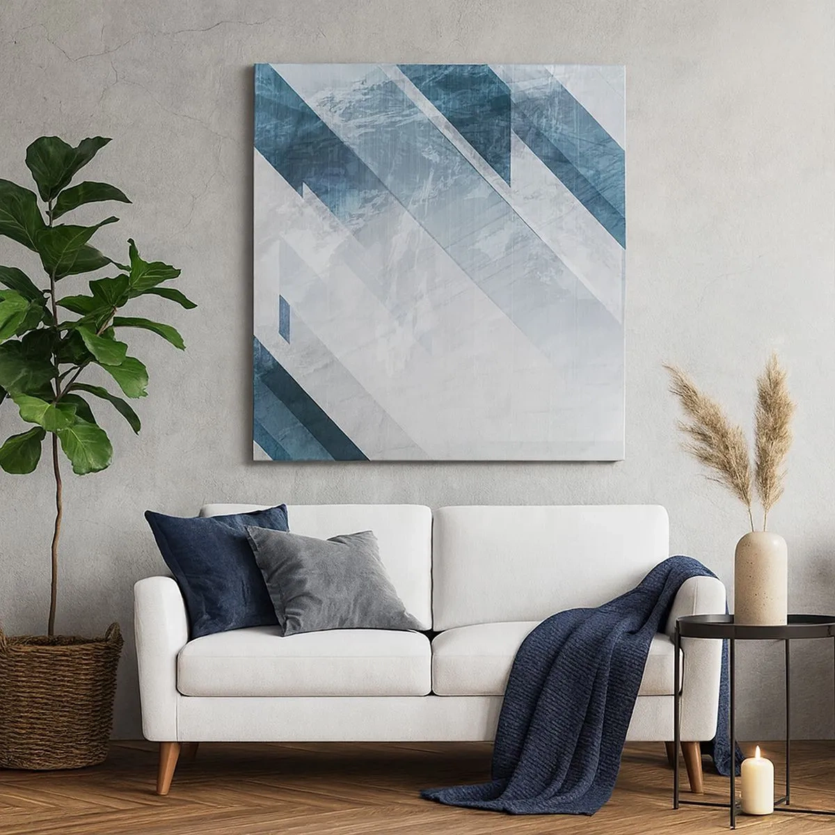 Vászonkép - Térkompozíció - szürke mozgás - 30x30 cm