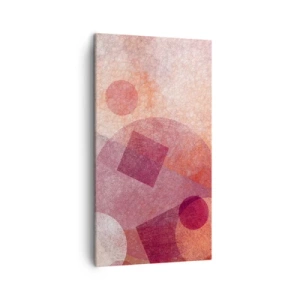 Vászonkép - Geometriai transzformációk rózsaszínben - 45x80 cm