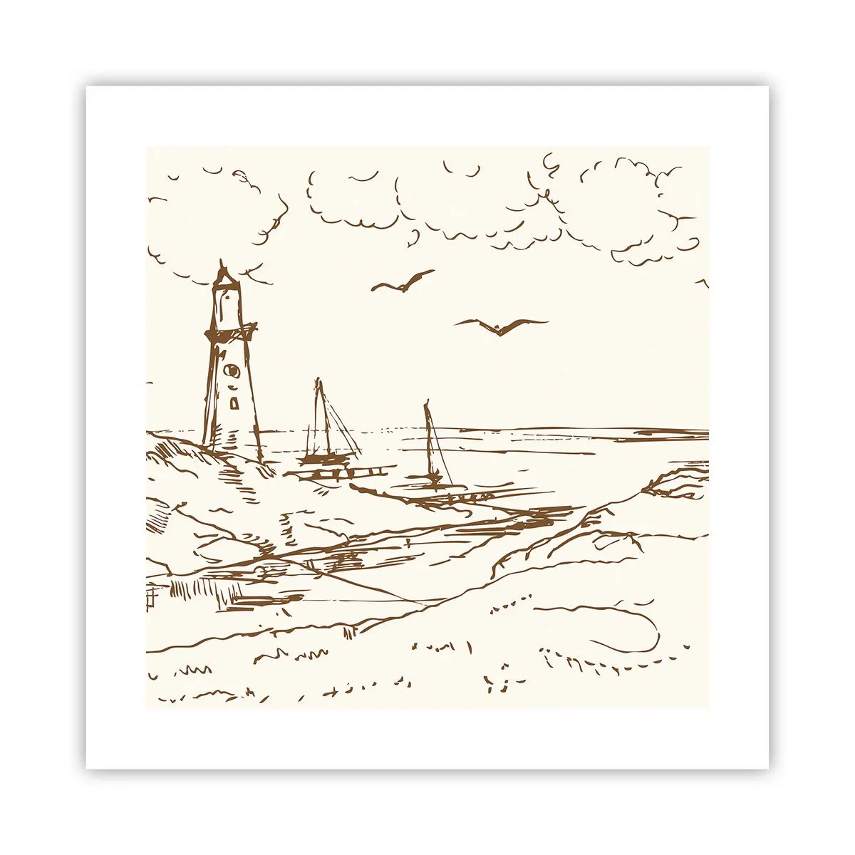 Poszter - A nyár emlékeinek vázlata - 40x40 cm