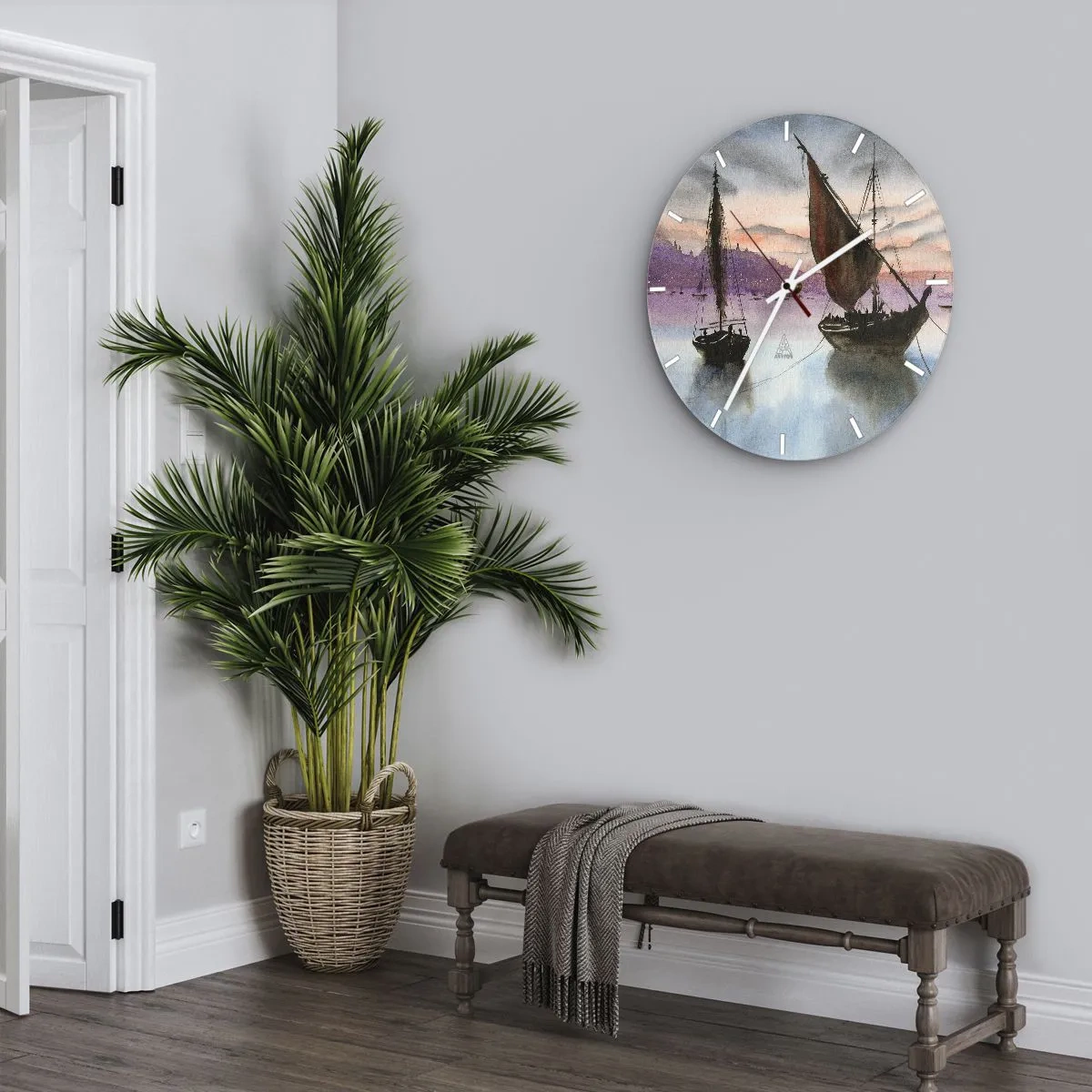 Falióra, Óra - Este a kikötőben - 30x30 cm