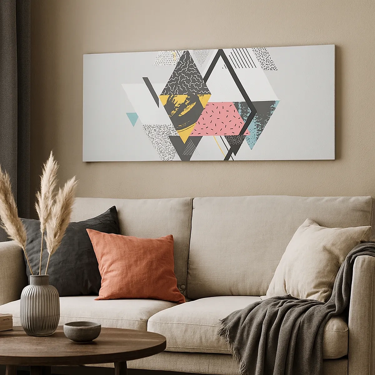 Vászonkép - Variáció háromszögön és rombuszon - 30x30 cm