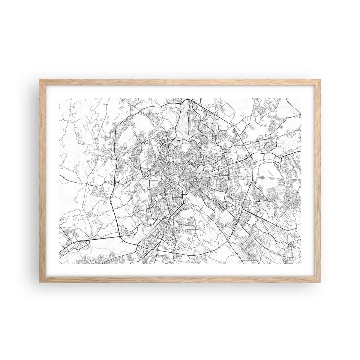 Poszter világos tölgy keretben - Római kör - 70x50 cm