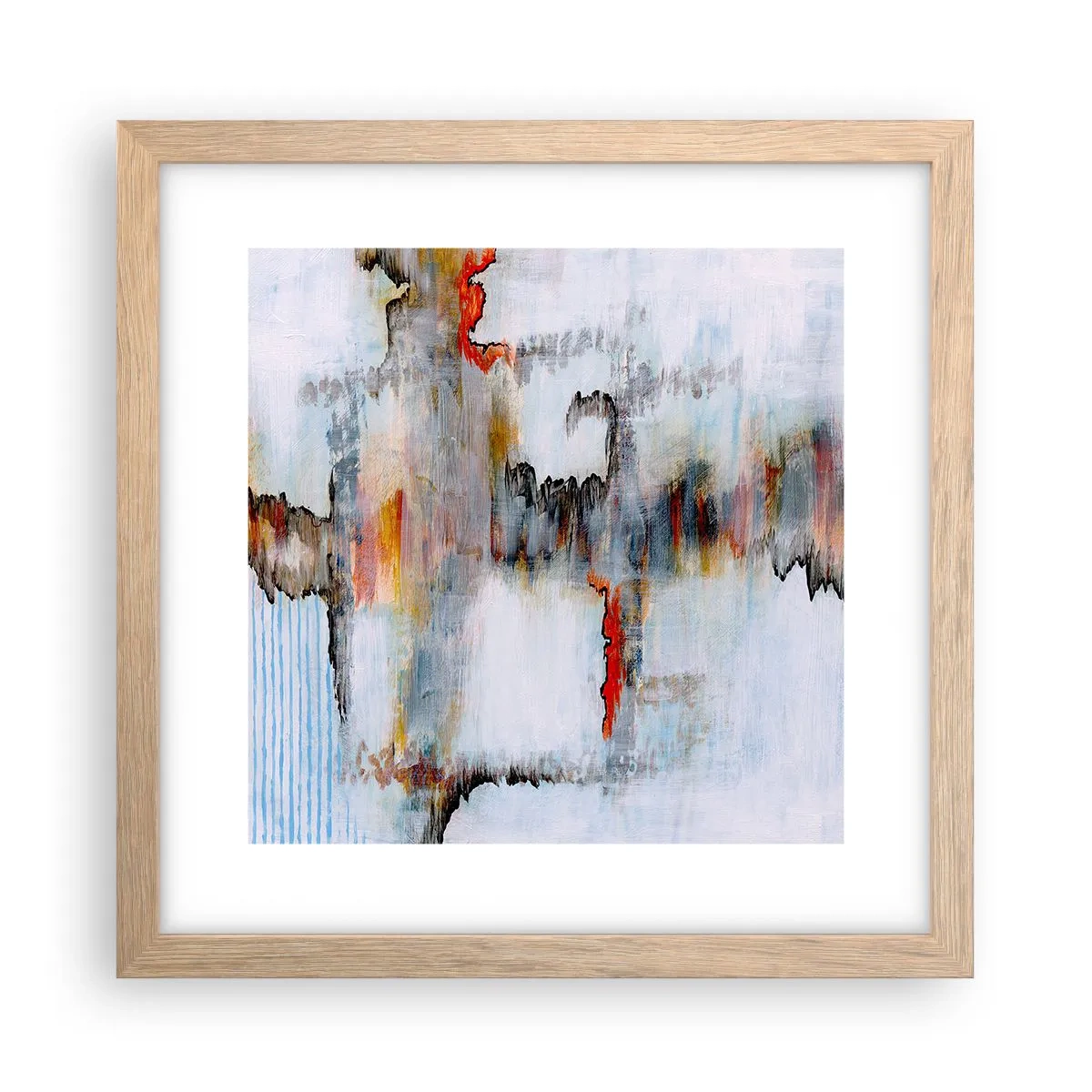 Poszter világos tölgy keretben - Egy bottal a vízen - 30x30 cm