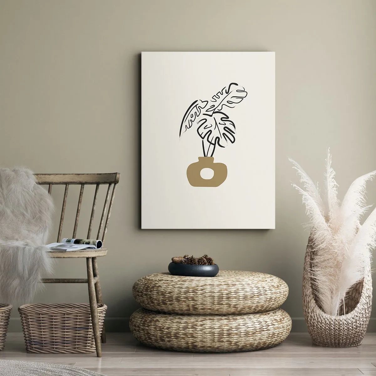 Vászonkép - Monstera - a ház díszítése - 50x70 cm