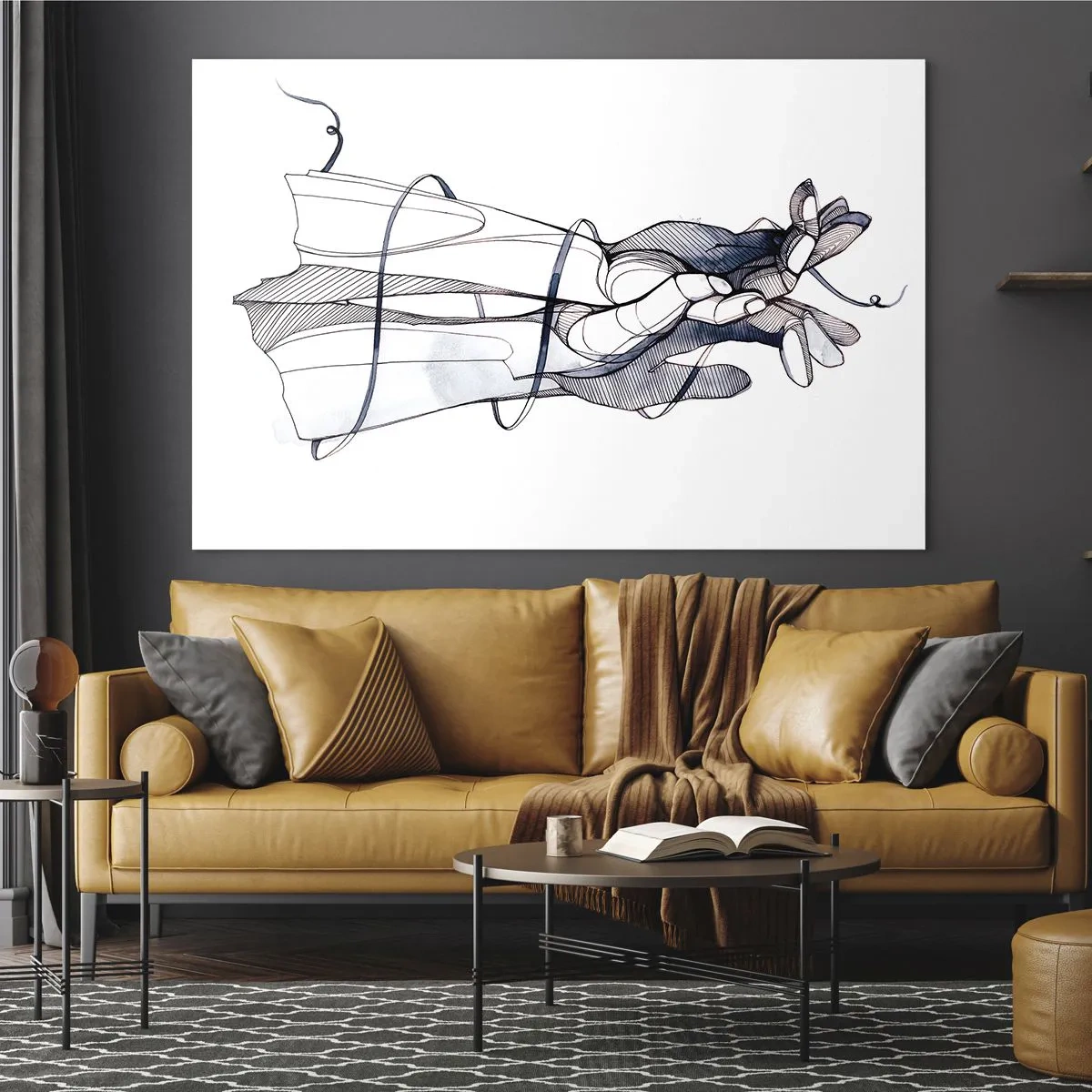 Üveg kép - Érintés tanulmányozása - 120x80 cm