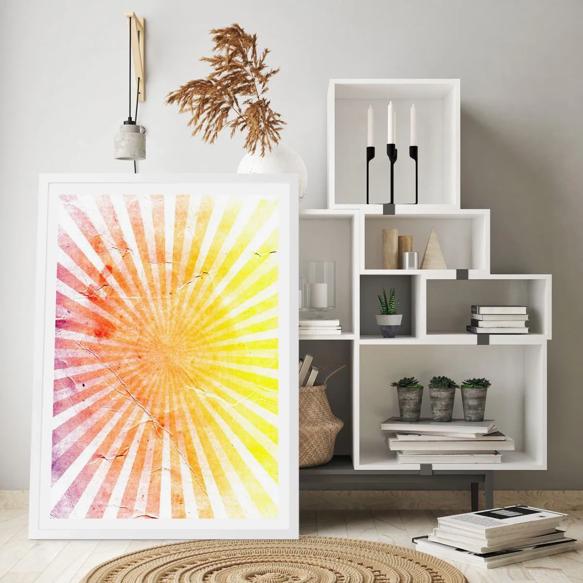 Poszter fekete keretben - Napkelte és napnyugta - 61x91 cm