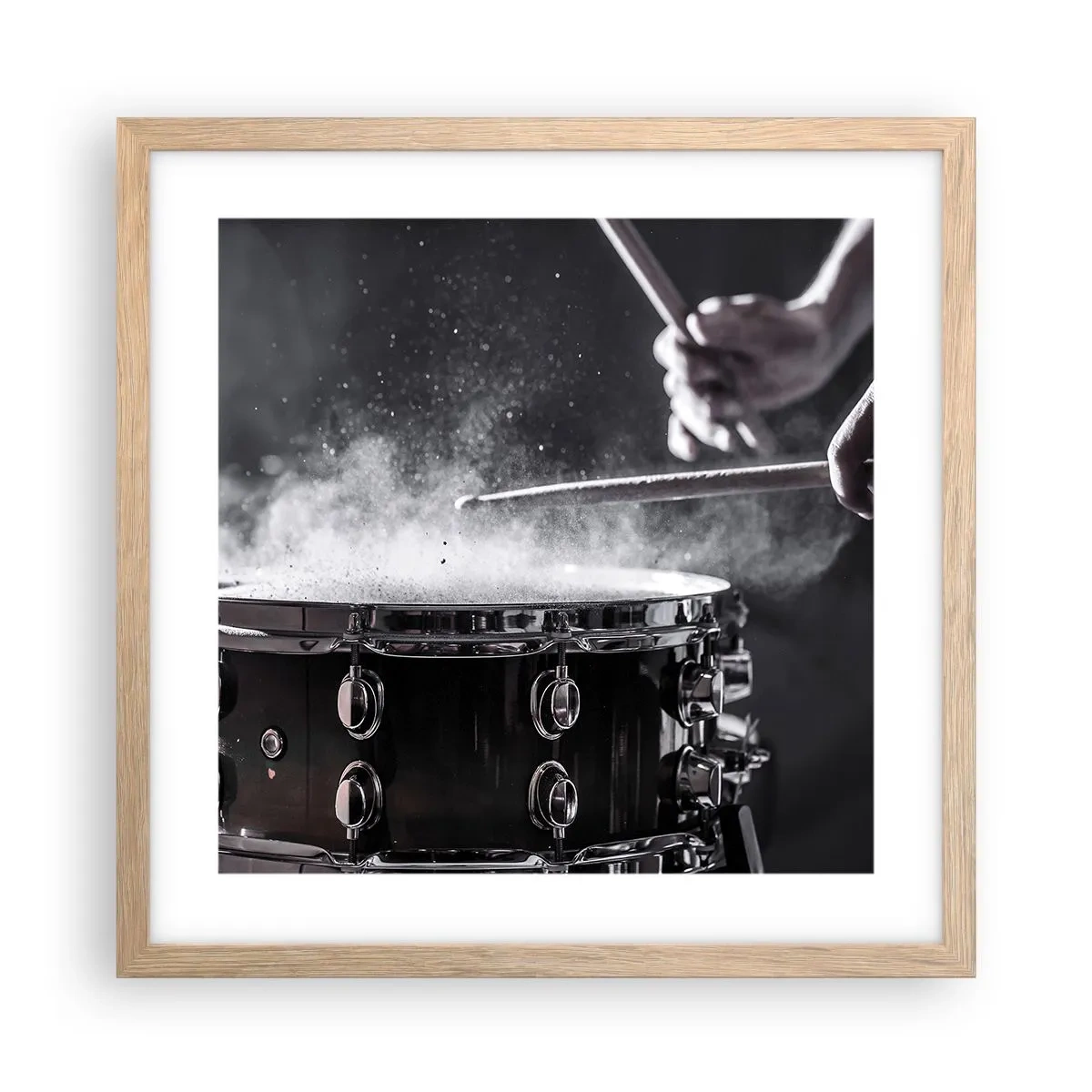 Poszter világos tölgy keretben - A zene pulzusa - 40x40 cm