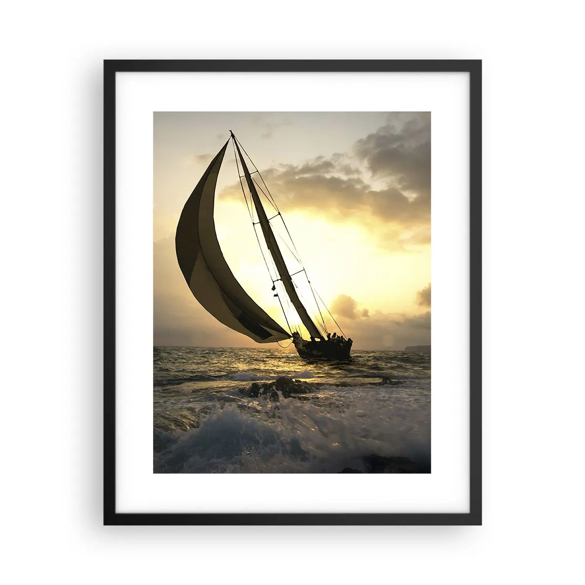 Poszter fehér keretben - Széllel és széllel szemben - 40x50 cm