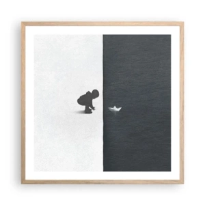 Poszter világos tölgy keretben - Nagy utazás - 60x60 cm