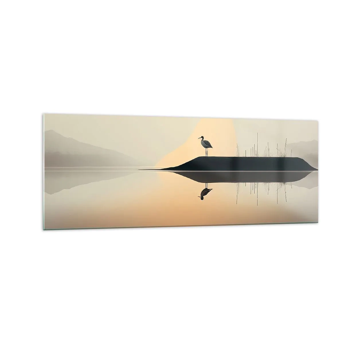 Üveg kép - Ember a tavon - 140x50 cm