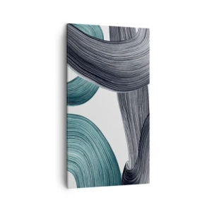 Vászonkép - Smaragdzöld és fekete nyomok - 45x80 cm