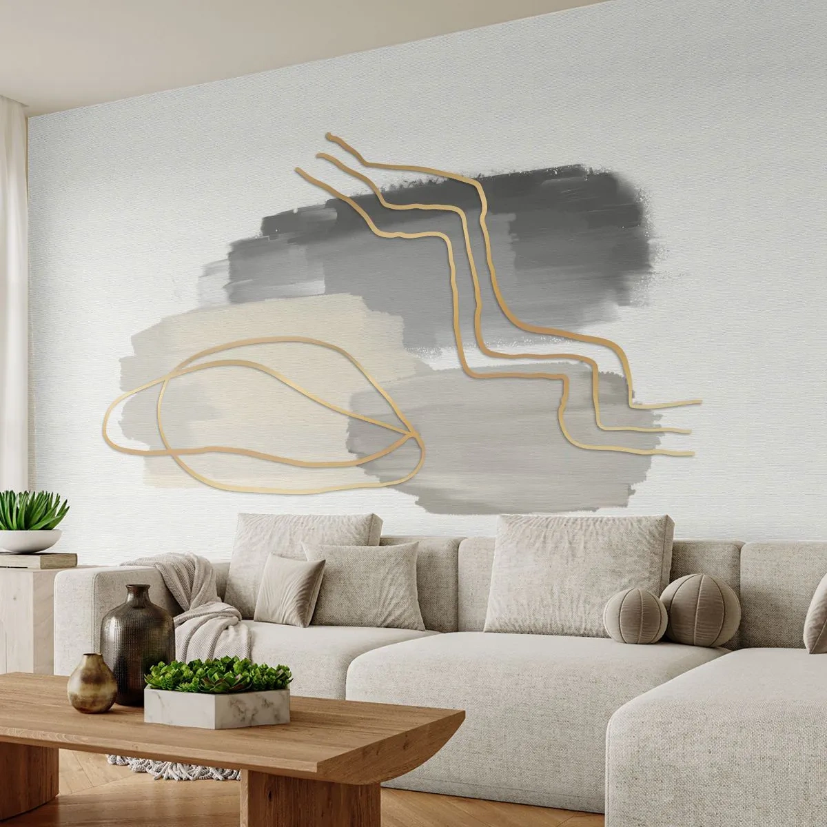Fotótapéta Premium Sand - Létezés és mozgás - Absztrakció, Darab, Arany - 300x210 cm