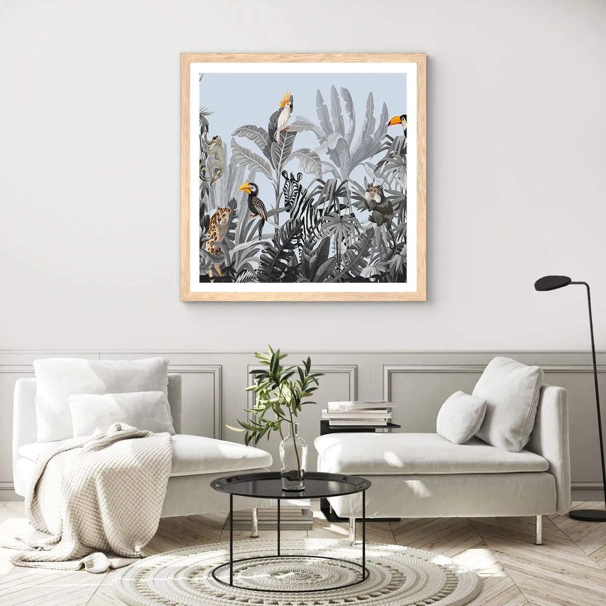 Poszter világos tölgy keretben - Afrikai mese - 50x50 cm