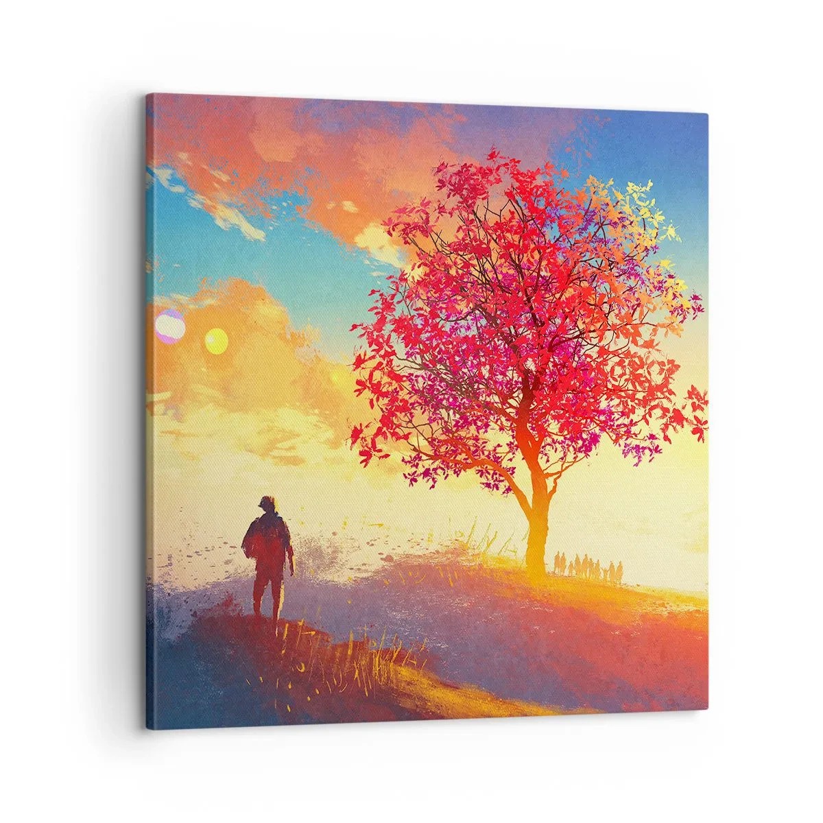 Vászonkép - Zarándok a célállomáson - 60x60 cm