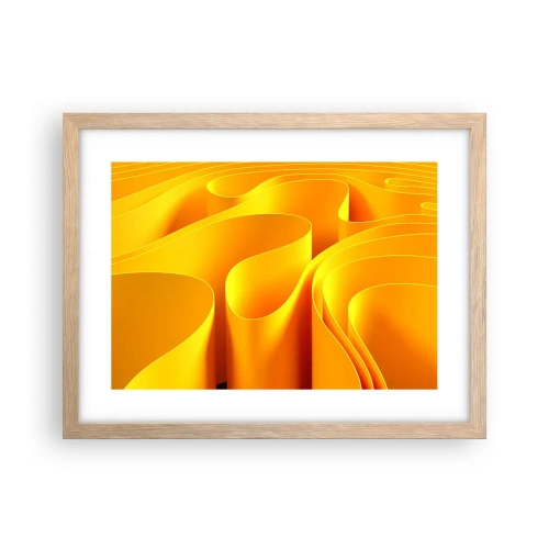 Poszter világos tölgy keretben - Mint a nap hullámai - 40x30 cm