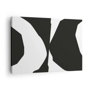 Vászonkép - Absztrakt kontrasztminta fekete-fehérben - 70x50cm - Pozitív-negatív - Modern fali dekoráció nappalihoz és hálószobához ARTTOR