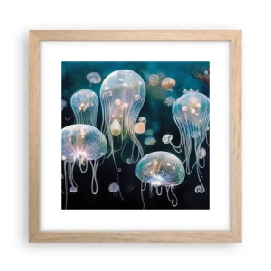 Poszter világos tölgy keretben - Víz alatti bál - 30x30 cm