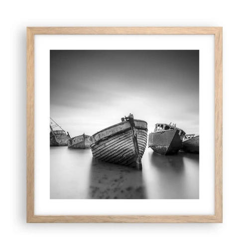 Poszter világos tölgy keretben - Csak emlékek... - 40x40 cm