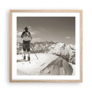 Poszter világos tölgy keretben - És a hegyek ugyanazok - 50x50 cm