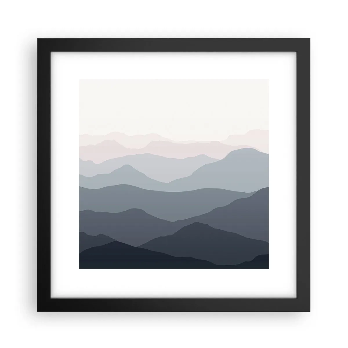 Poszter fehér keretben - A hegyek hullámai - 30x30 cm