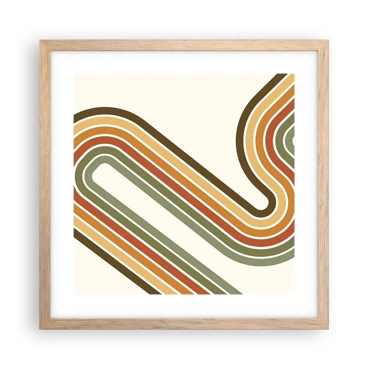 Poszter világos tölgy keretben - Cikkcakkban a célba - 40x40 cm