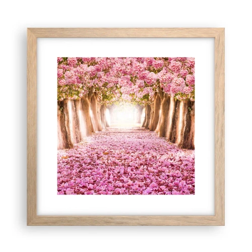 Poszter világos tölgy keretben - Út a paradicsomba - 30x30 cm