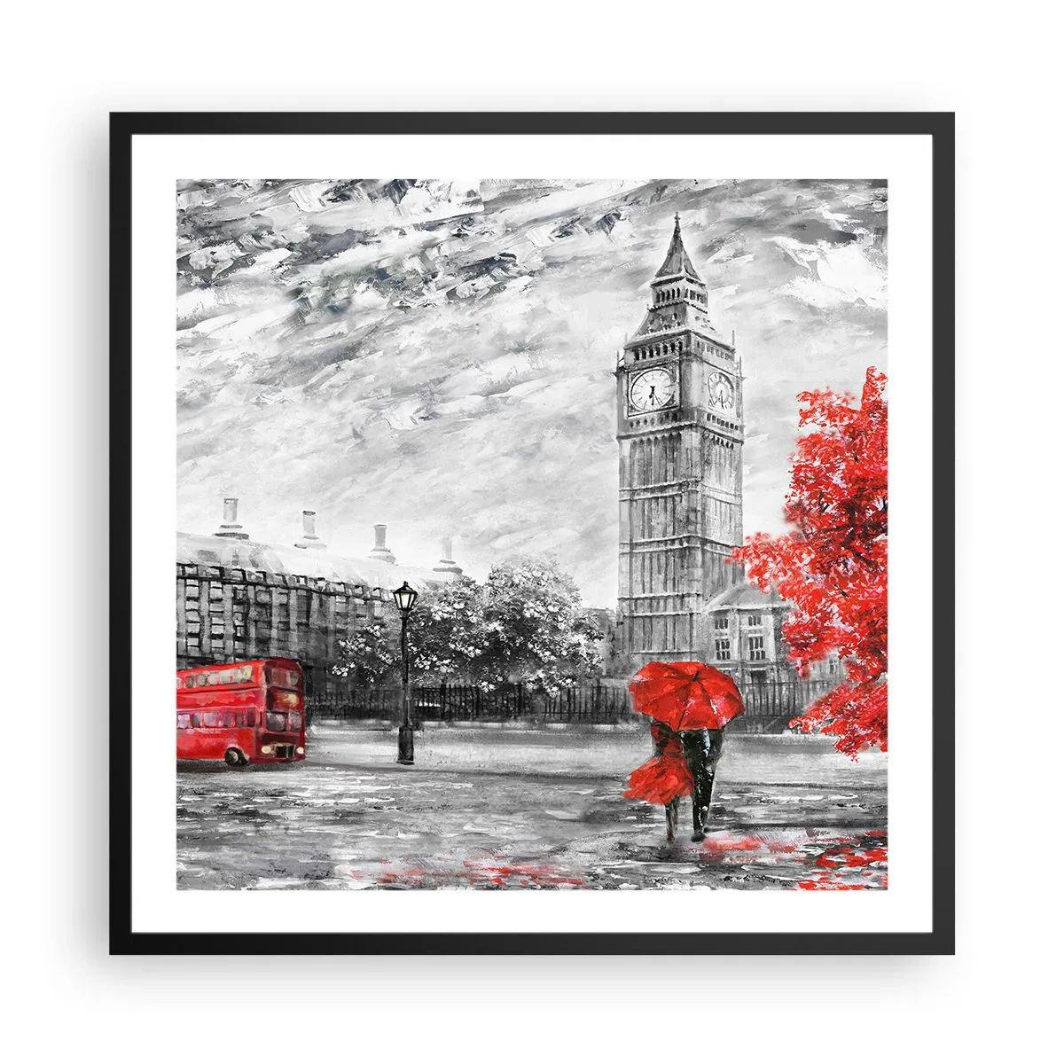 Poszter fehér keretben - Izgalmas nap - 60x60 cm