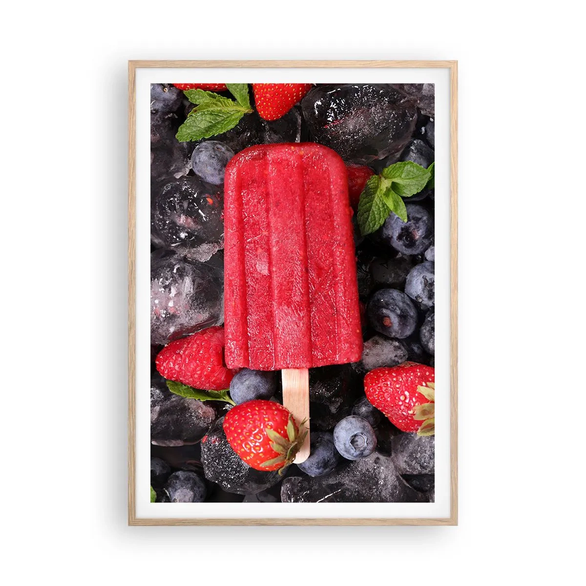 Poszter világos tölgy keretben - A forró nyár íze - 70x100 cm