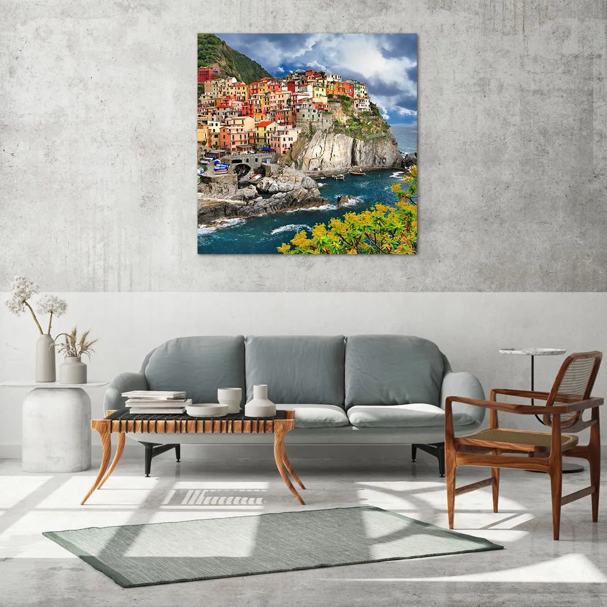 Üveg kép - Egy csoport a sziklákra simulva - 60x60 cm