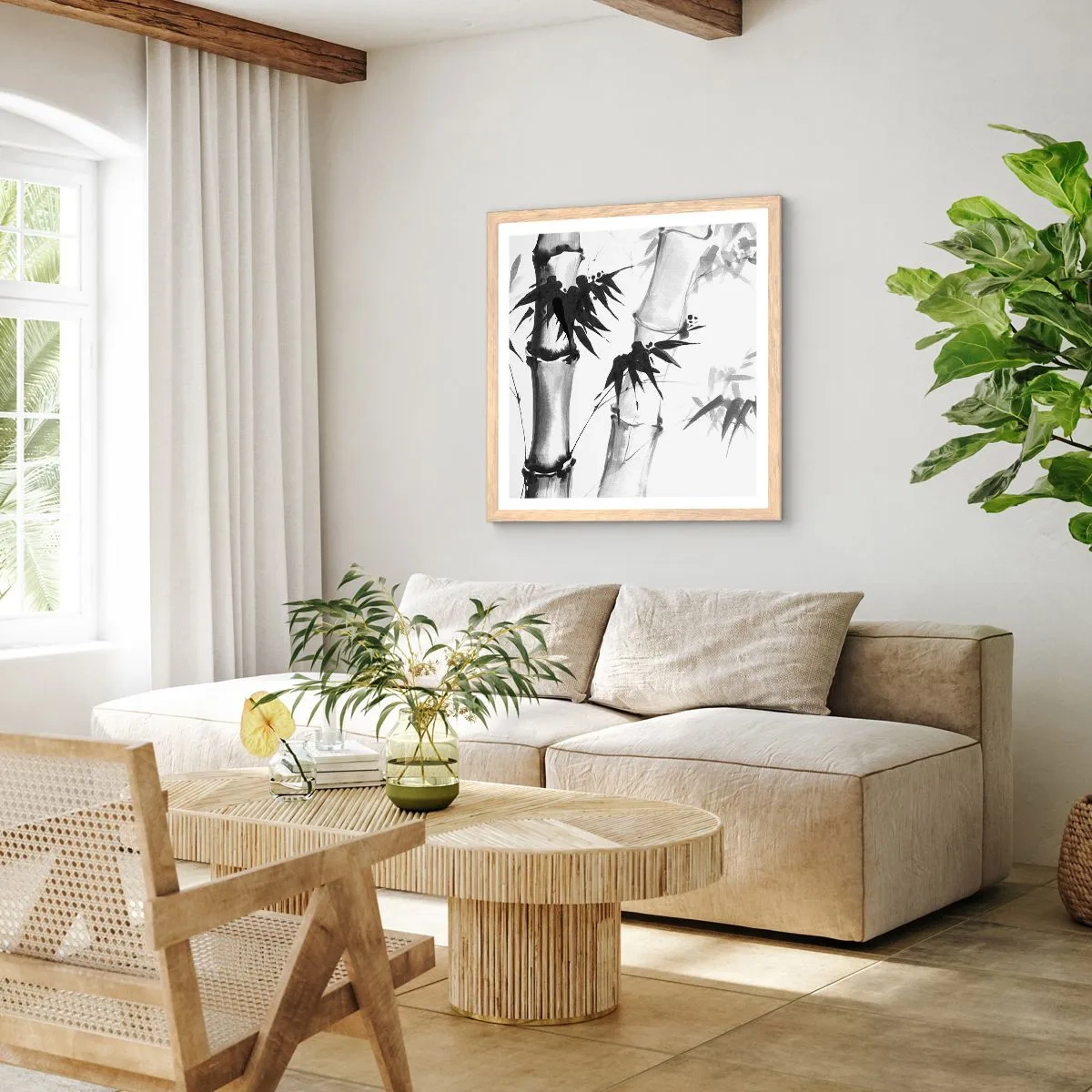 Poszter világos tölgy keretben - Közelkép a keletről - 50x50 cm