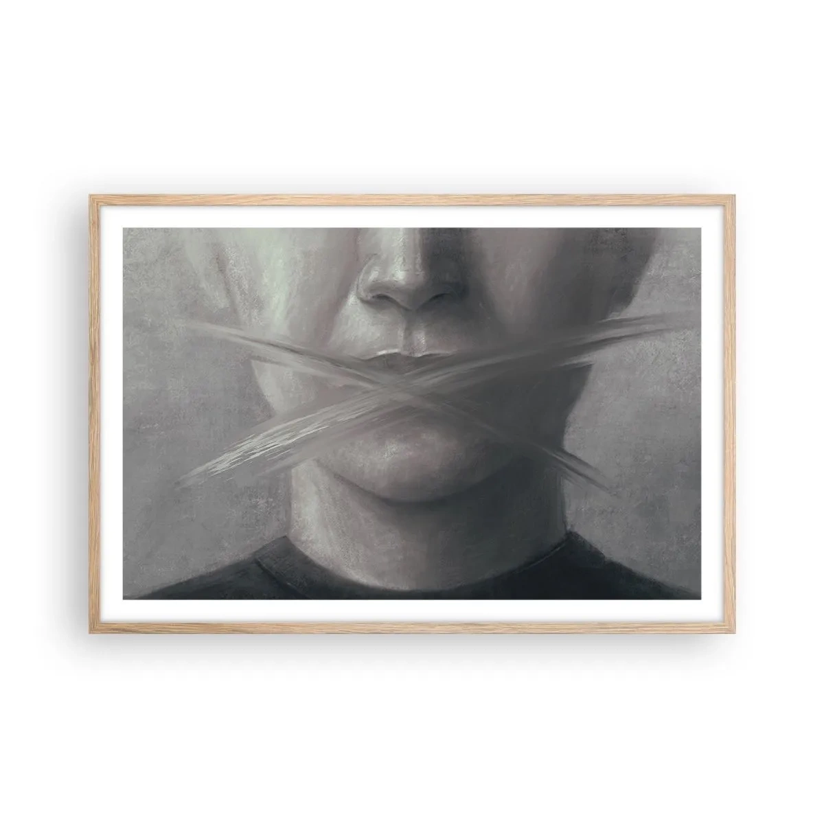 Poszter világos tölgy keretben - Szó nélkül - 91x61 cm