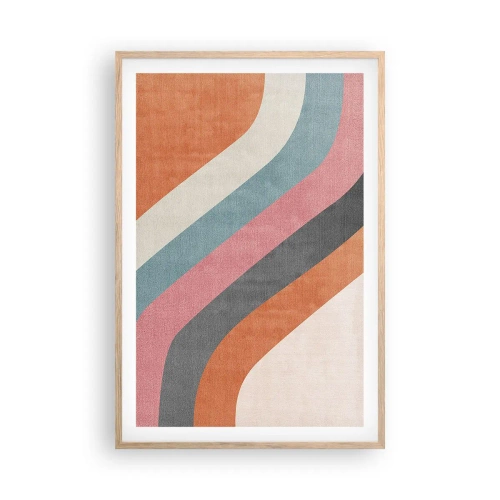 Poszter világos tölgy keretben - Diagonális kompozíció - mozgás - 61x91 cm