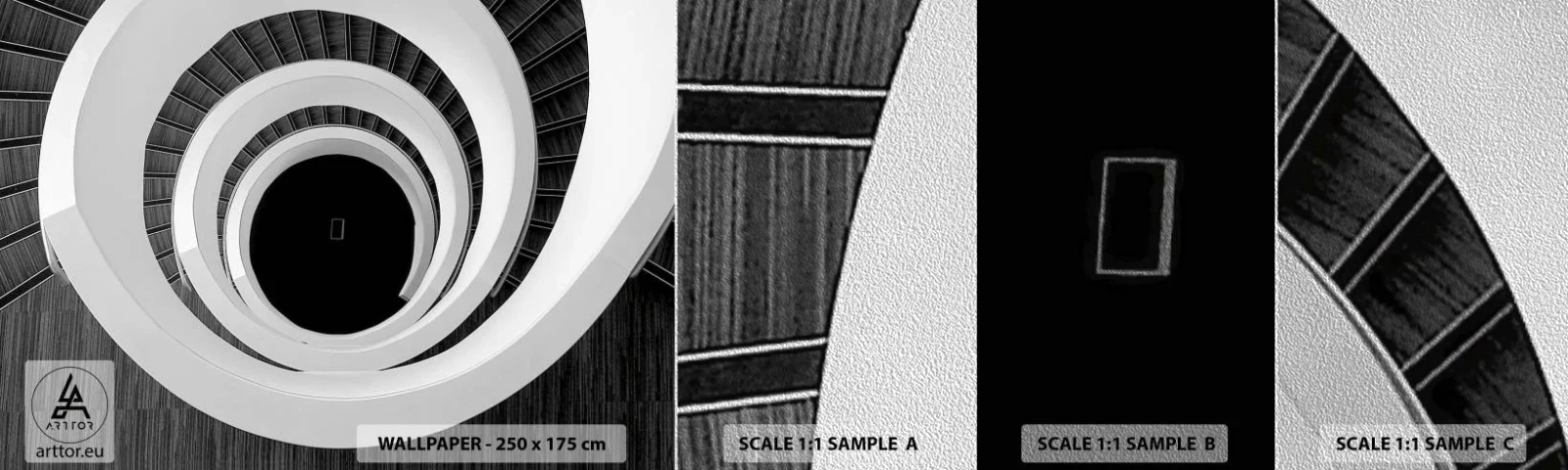 Fotótapéta Minta Premium Sand - Lényegre törő - Darab, Absztrakció, Csigalépcső - 100x30 cm