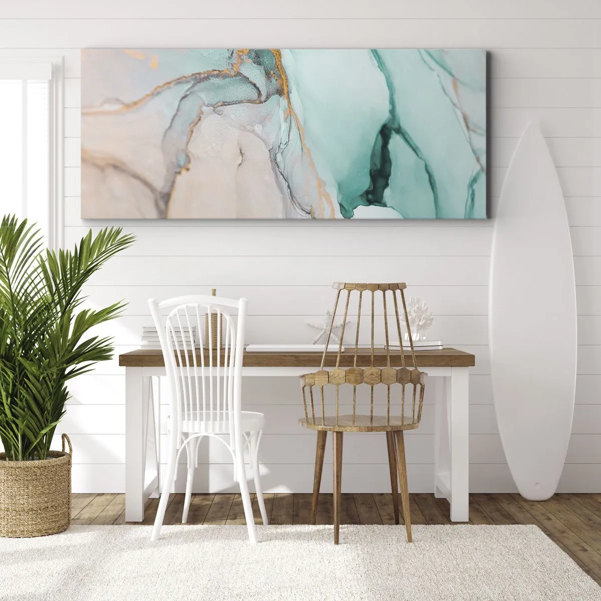 Vászonkép - Formák és színek tánca - 160x50 cm